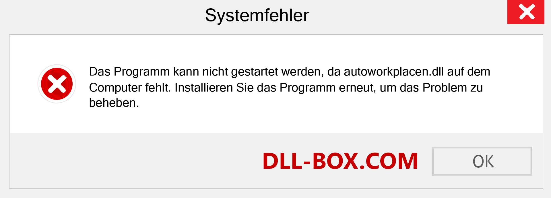 autoworkplacen.dll-Datei fehlt?. Download für Windows 7, 8, 10 - Fix autoworkplacen dll Missing Error unter Windows, Fotos, Bildern