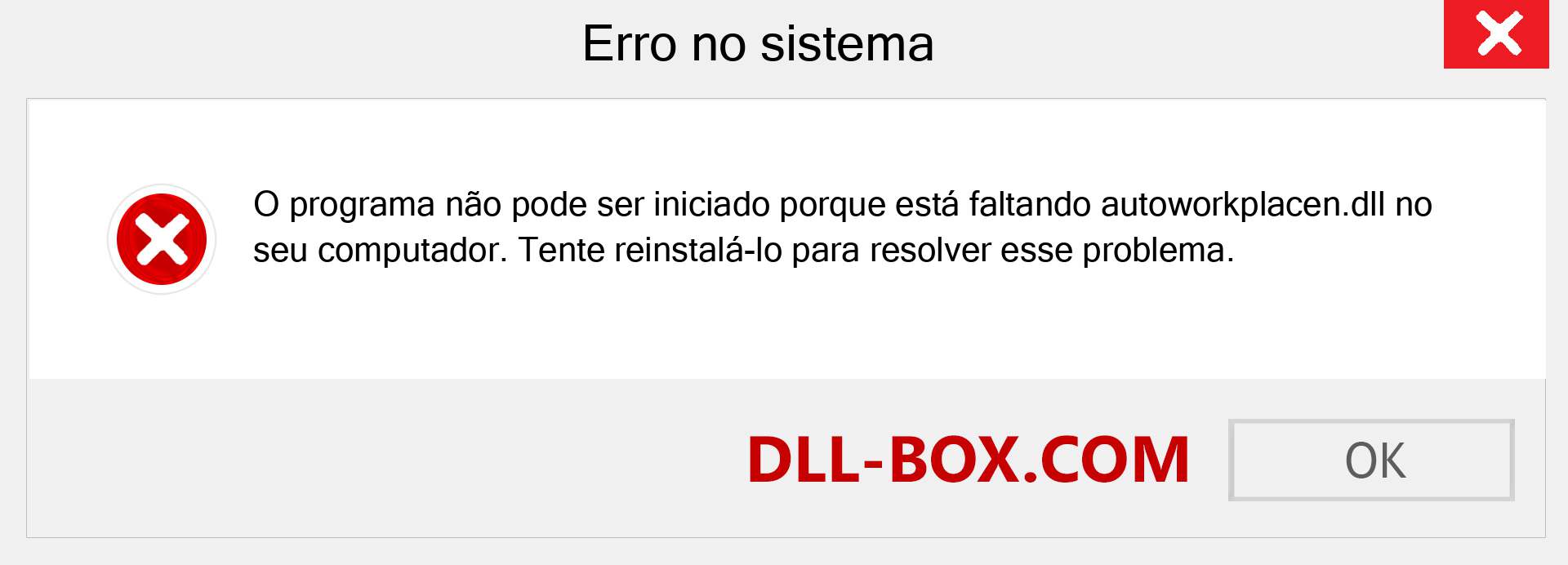 Arquivo autoworkplacen.dll ausente ?. Download para Windows 7, 8, 10 - Correção de erro ausente autoworkplacen dll no Windows, fotos, imagens